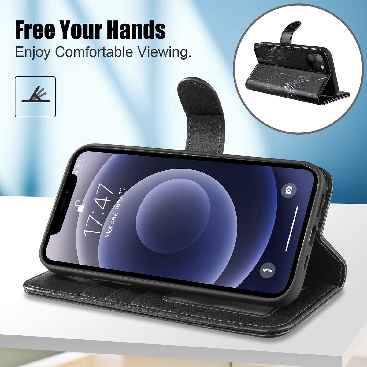 For Motorola Moto G Stylus 2021 Wallet Case Marble Leather Card Slot Flip Cover - Picture 26 of 29