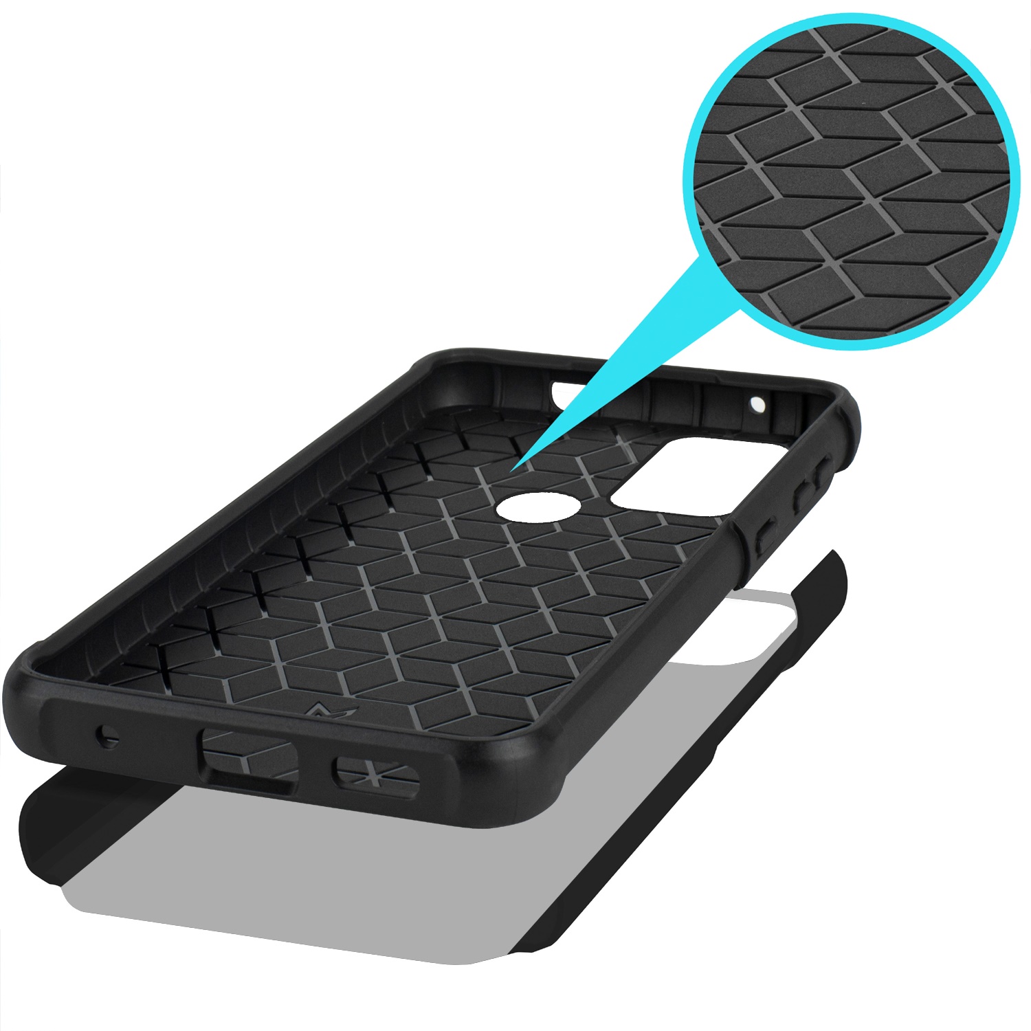 Funda protectora rígida de goma híbrida de doble capa para AT&T Propel 5G absorción de impactos - Imagen 8 de 73