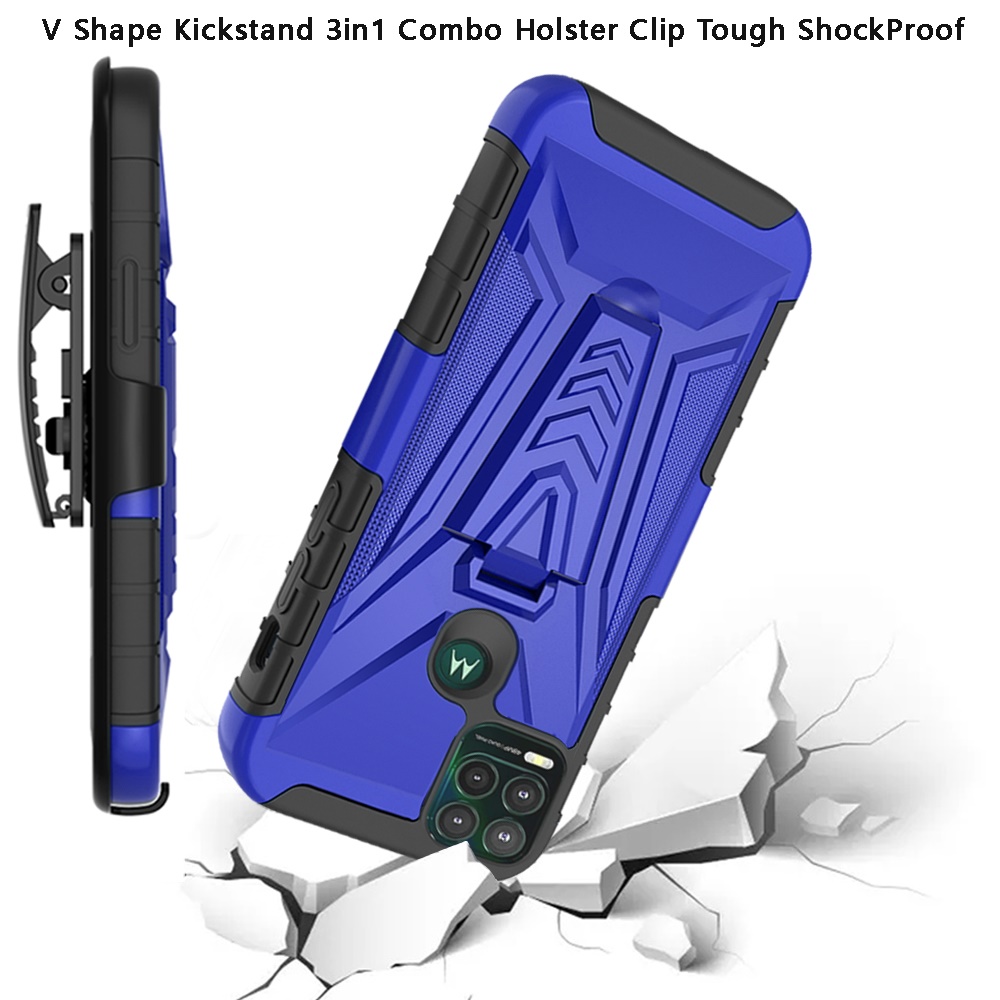 For AT&T Radiant Max 5G Swivel Belt Clip Holster Hybrid TPU Kickstand