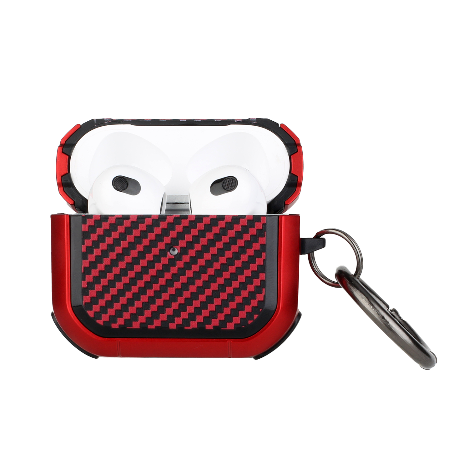 For Apple AirPods 2 & 1 Rugged Carbon Fiber Hybrid Shockproof Case w/ Hook Cover - Picture 16 of 25