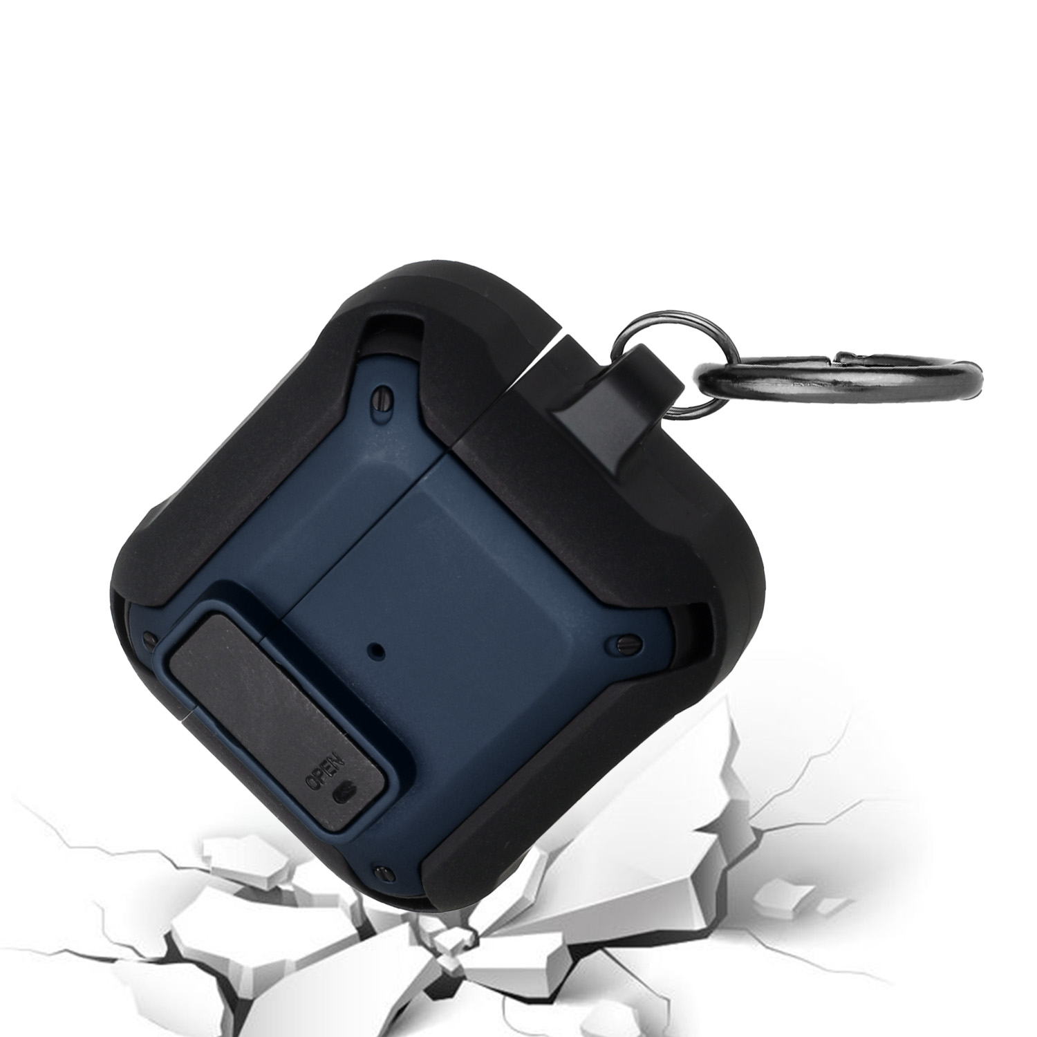 Für Apple AirPods 2 1 Shock Hybrid Karabiner & Schalter Verschluss Robuste Hülle Cover - Bild 14 von 25