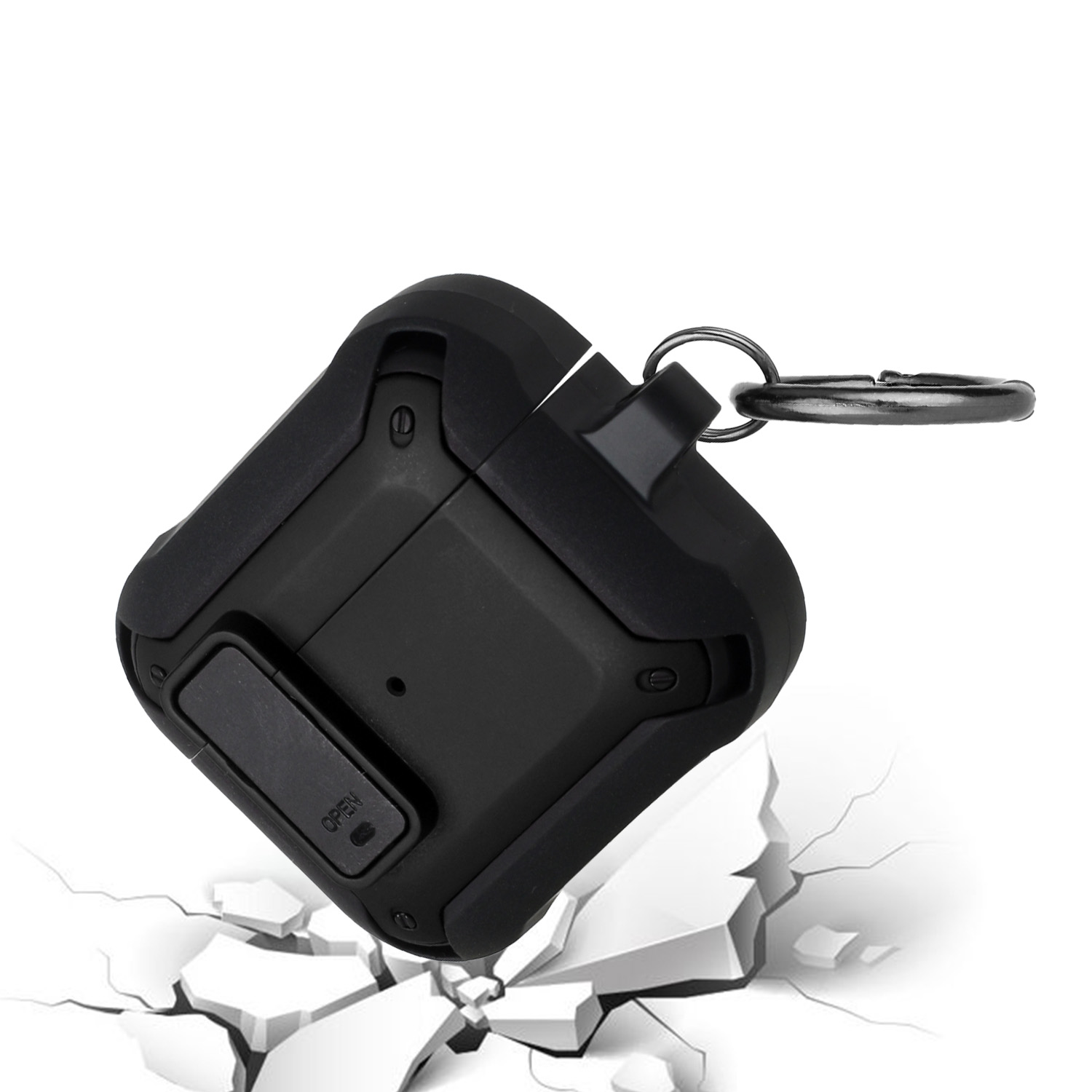 Für Apple AirPods 2 1 Shock Hybrid Karabiner & Schalter Verschluss Robuste Hülle Cover - Bild 18 von 25