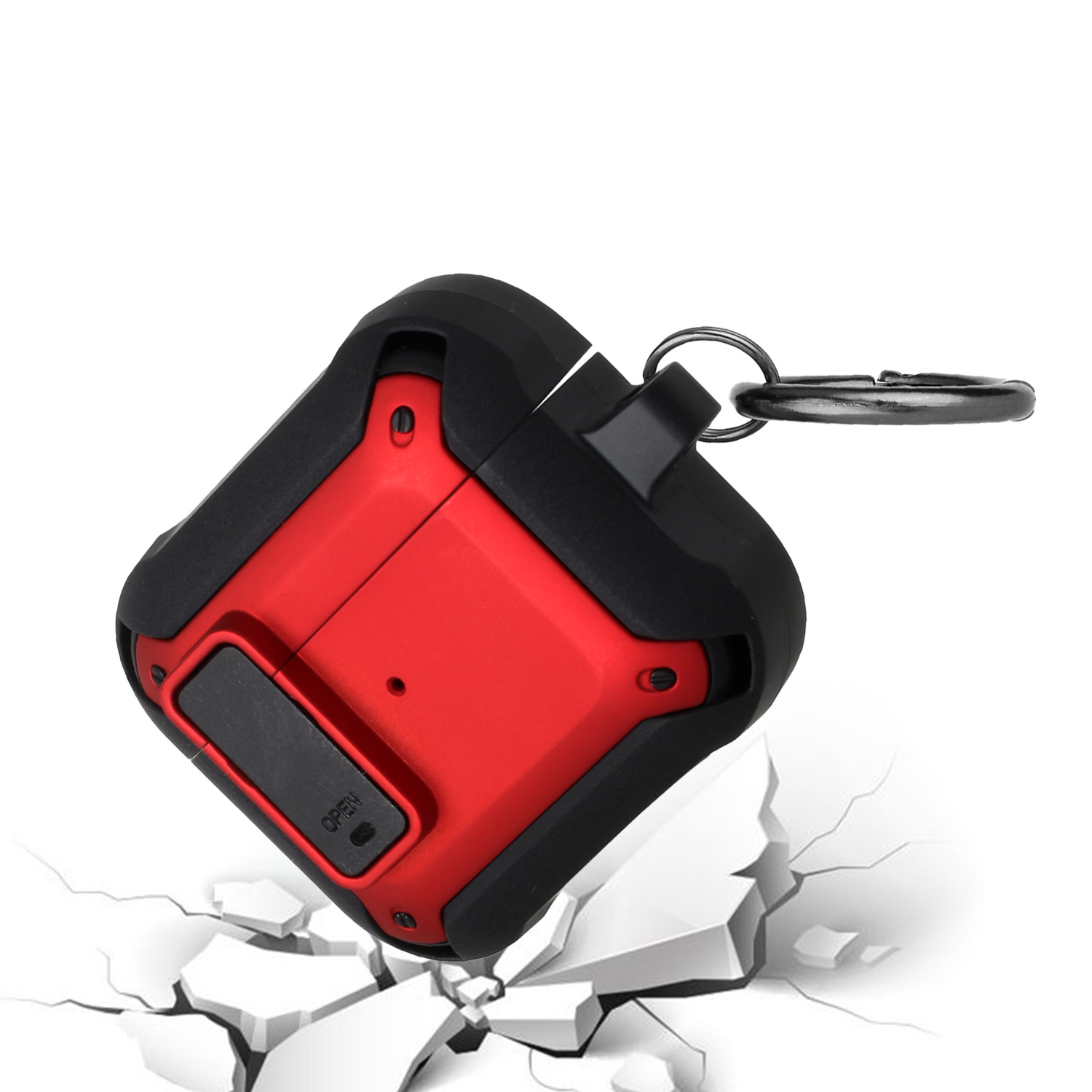 Für Apple AirPods 2 1 Shock Hybrid Karabiner & Schalter Verschluss Robuste Hülle Cover - Bild 20 von 25