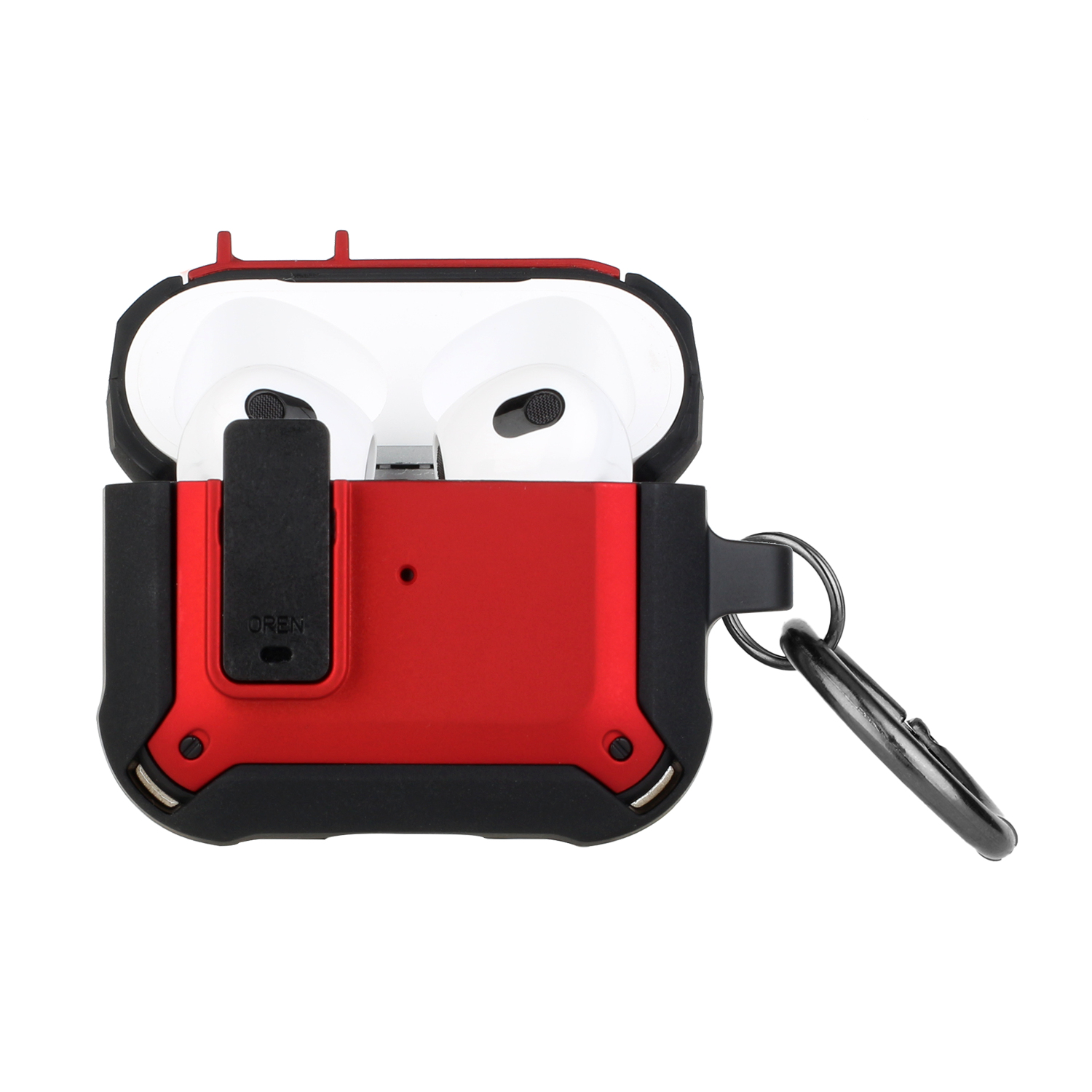 Für Apple AirPods 2 1 Shock Hybrid Karabiner & Schalter Verschluss Robuste Hülle Cover - Bild 21 von 25