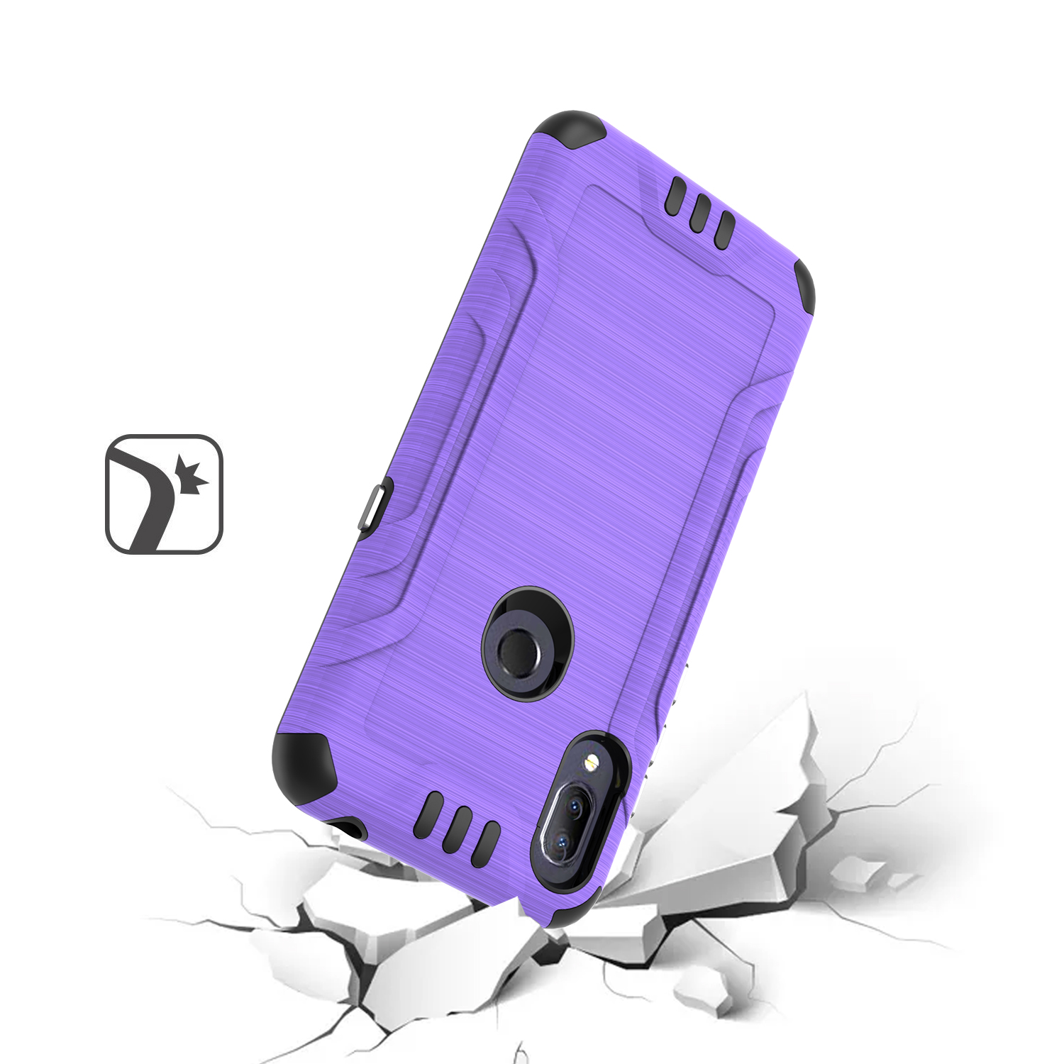 Funda protectora de textura cepillo metálico con armadura de doble capa híbrida para Alcatel Lumos Axel - Imagen 44 de 48