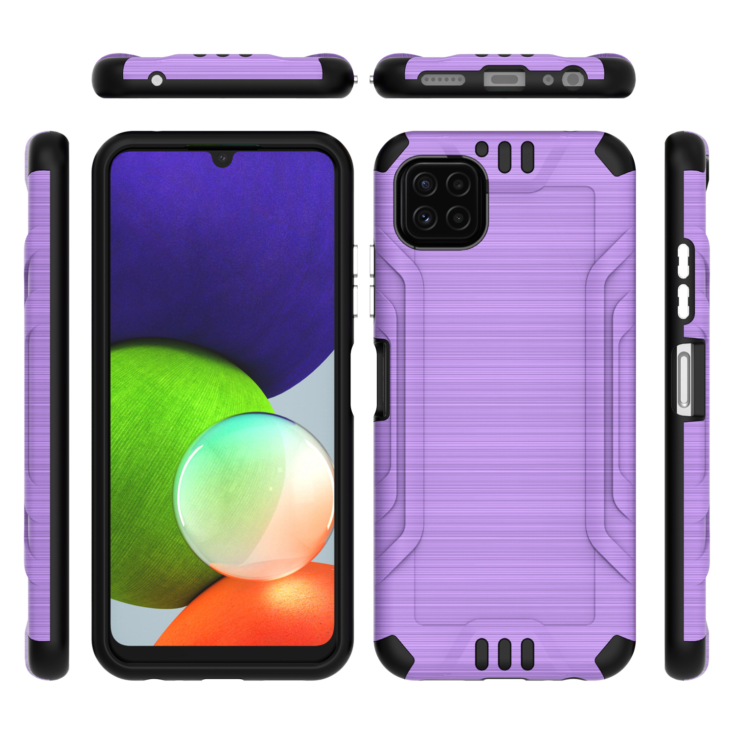 Custodia texture spazzola armatura sottile doppio strato ibrida per Boost Mobile Celero 5G - Foto 78 di 84