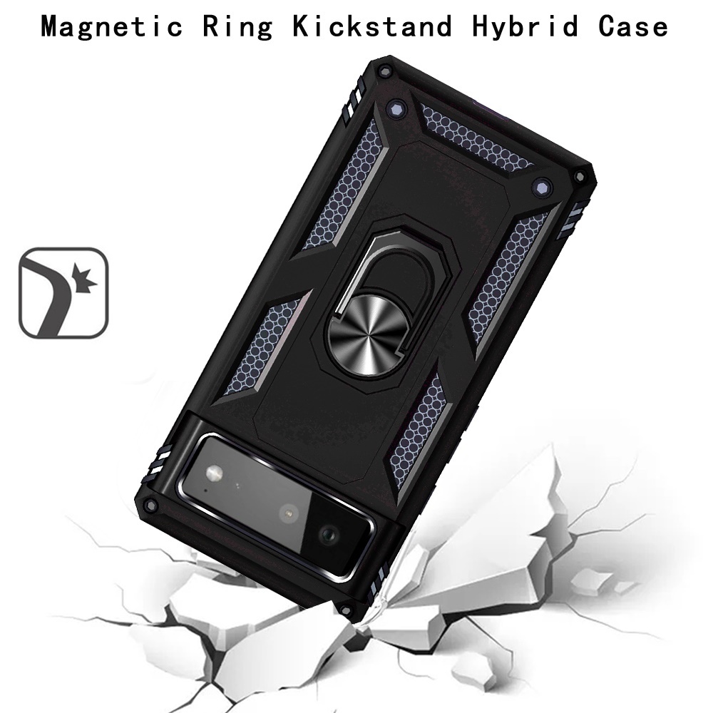 For Boost Mobile Celero 5G Hybrid Durable Dual Layer 360 Ring Stand Holder Cover - Picture 13 of 32