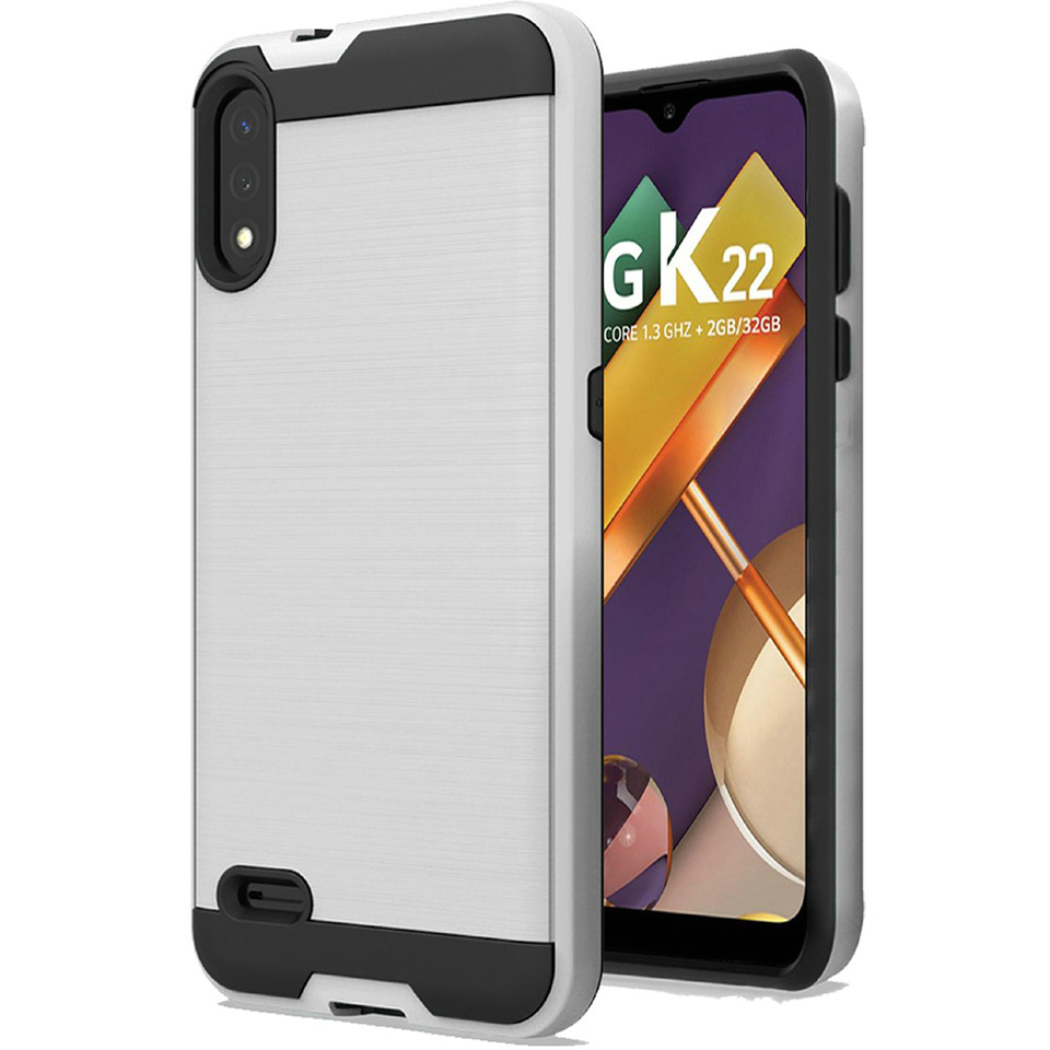 Custodia armatura doppio strato TPU spazzolato resistente ibrida per Boost Mobile Celero 5G - Foto 43 di 44