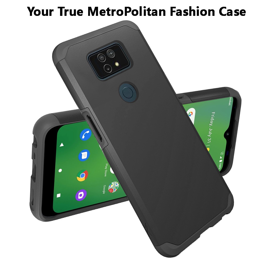 For Cricket Dream 5G Slim Shockproof Hybrid Dual Layer PC + TPU Armor Case Cover - Picture 13 of 65