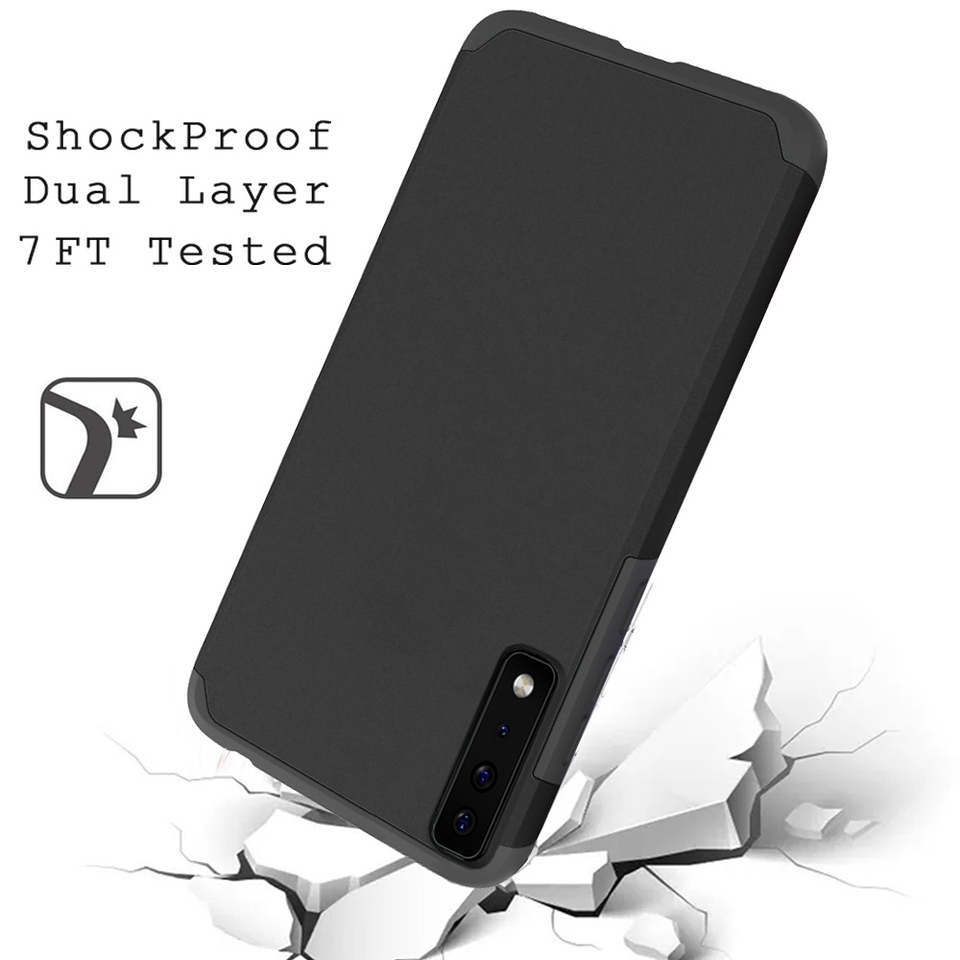 For Cricket Dream 5G Slim Shockproof Hybrid Dual Layer PC + TPU Armor Case Cover - Picture 17 of 65