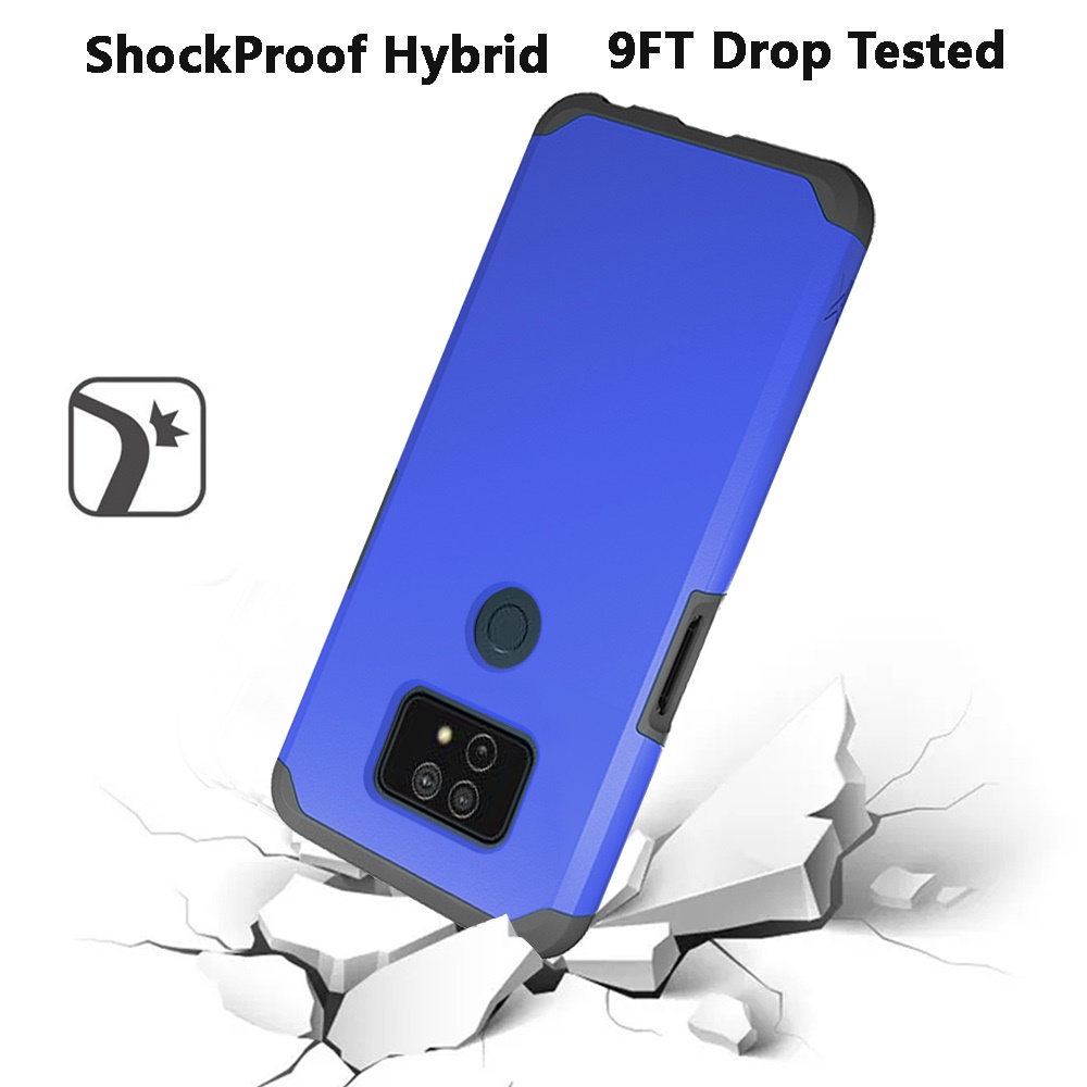 For Cricket Dream 5G Slim Shockproof Hybrid Dual Layer PC + TPU Armor Case Cover - Picture 18 of 65