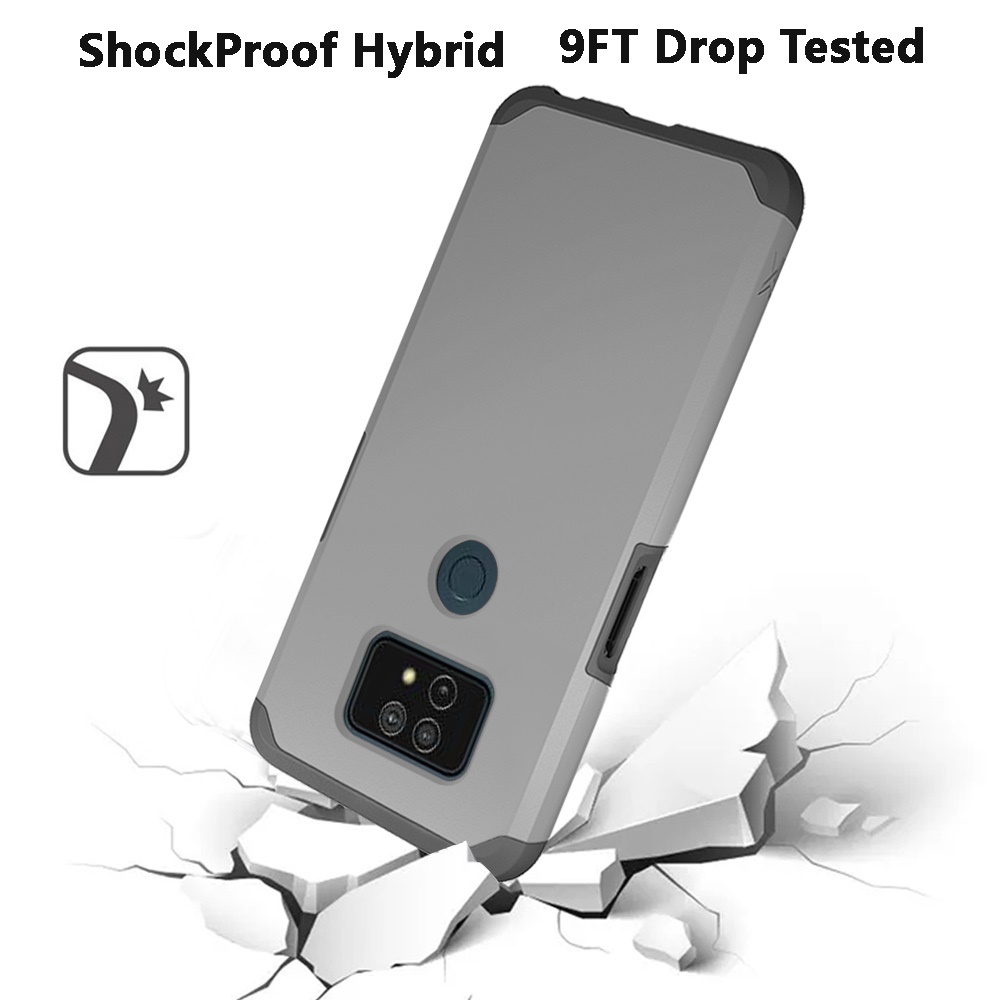 For Cricket Dream 5G Slim Shockproof Hybrid Dual Layer PC + TPU Armor Case Cover - Picture 58 of 65