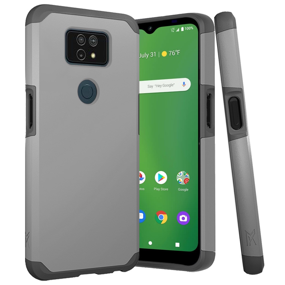 For Cricket Dream 5G Slim Shockproof Hybrid Dual Layer PC + TPU Armor Case Cover - Picture 60 of 65