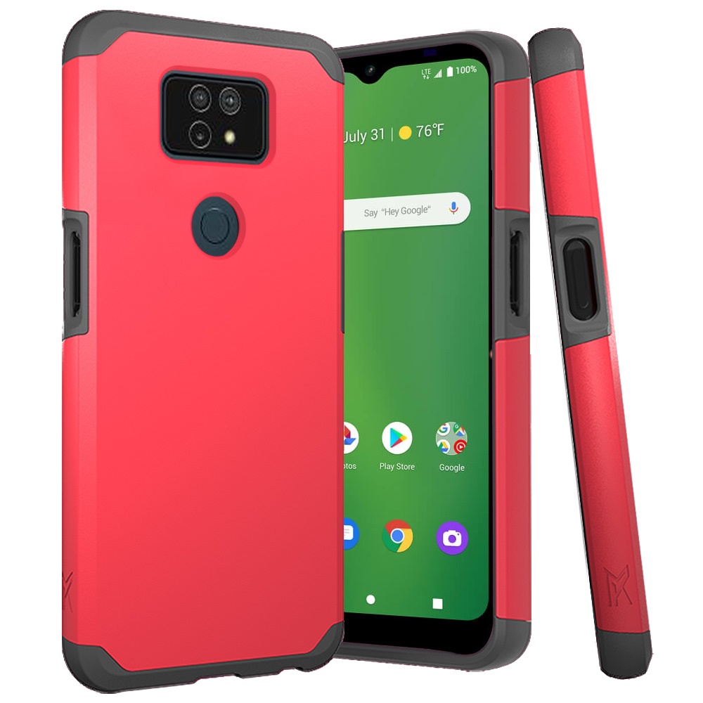 For Cricket Dream 5G Slim Shockproof Hybrid Dual Layer PC + TPU Armor Case Cover - Picture 28 of 65