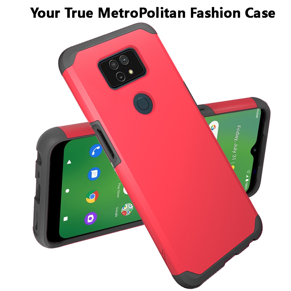 For Cricket Dream 5G Slim Shockproof Hybrid Dual Layer PC + TPU Armor Case Cover - Picture 29 of 65