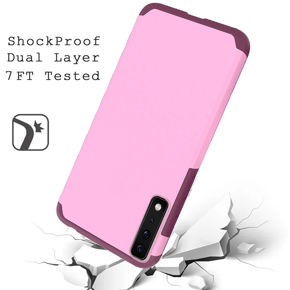 For Cricket Dream 5G Slim Shockproof Hybrid Dual Layer PC + TPU Armor Case Cover - Picture 41 of 65