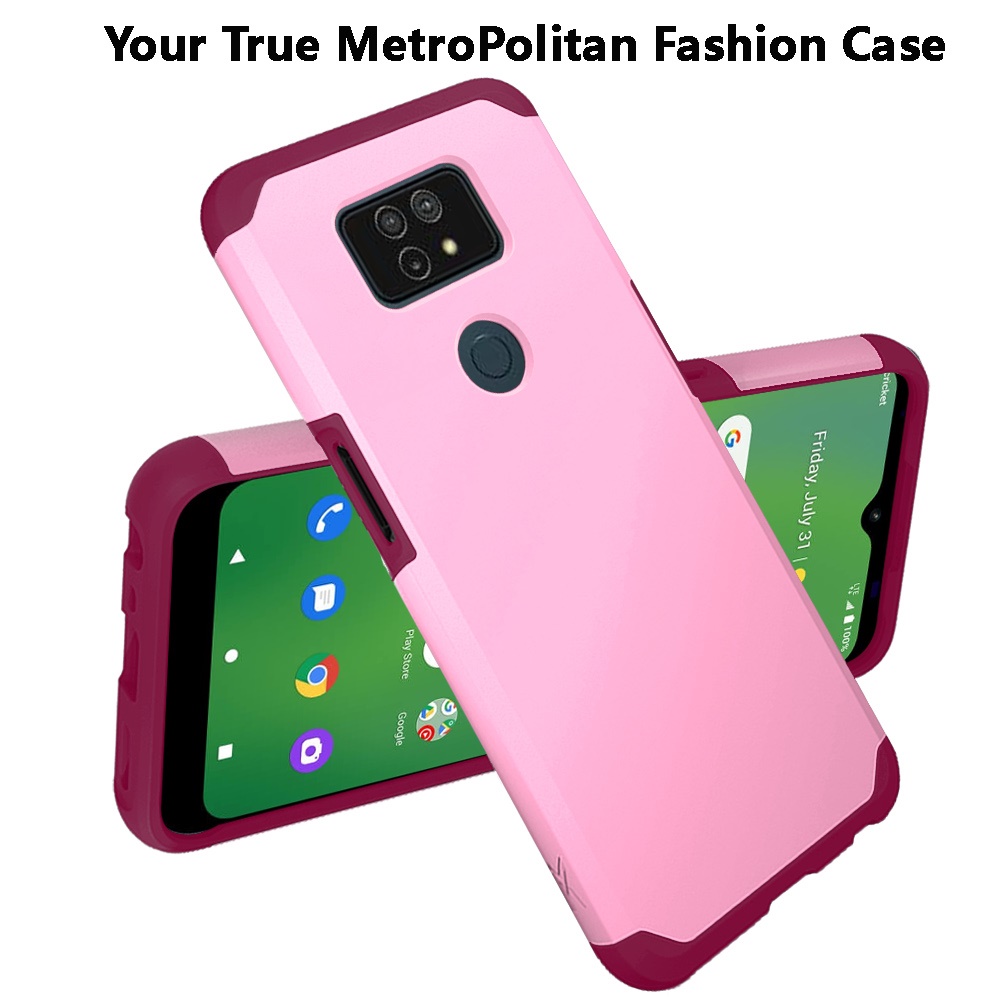 For Cricket Dream 5G Slim Shockproof Hybrid Dual Layer PC + TPU Armor Case Cover - Picture 37 of 65