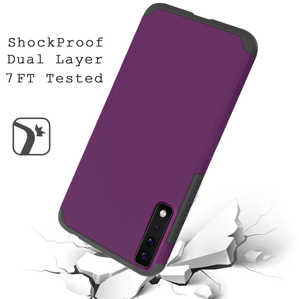 For Cricket Dream 5G Slim Shockproof Hybrid Dual Layer PC + TPU Armor Case Cover - Picture 49 of 65