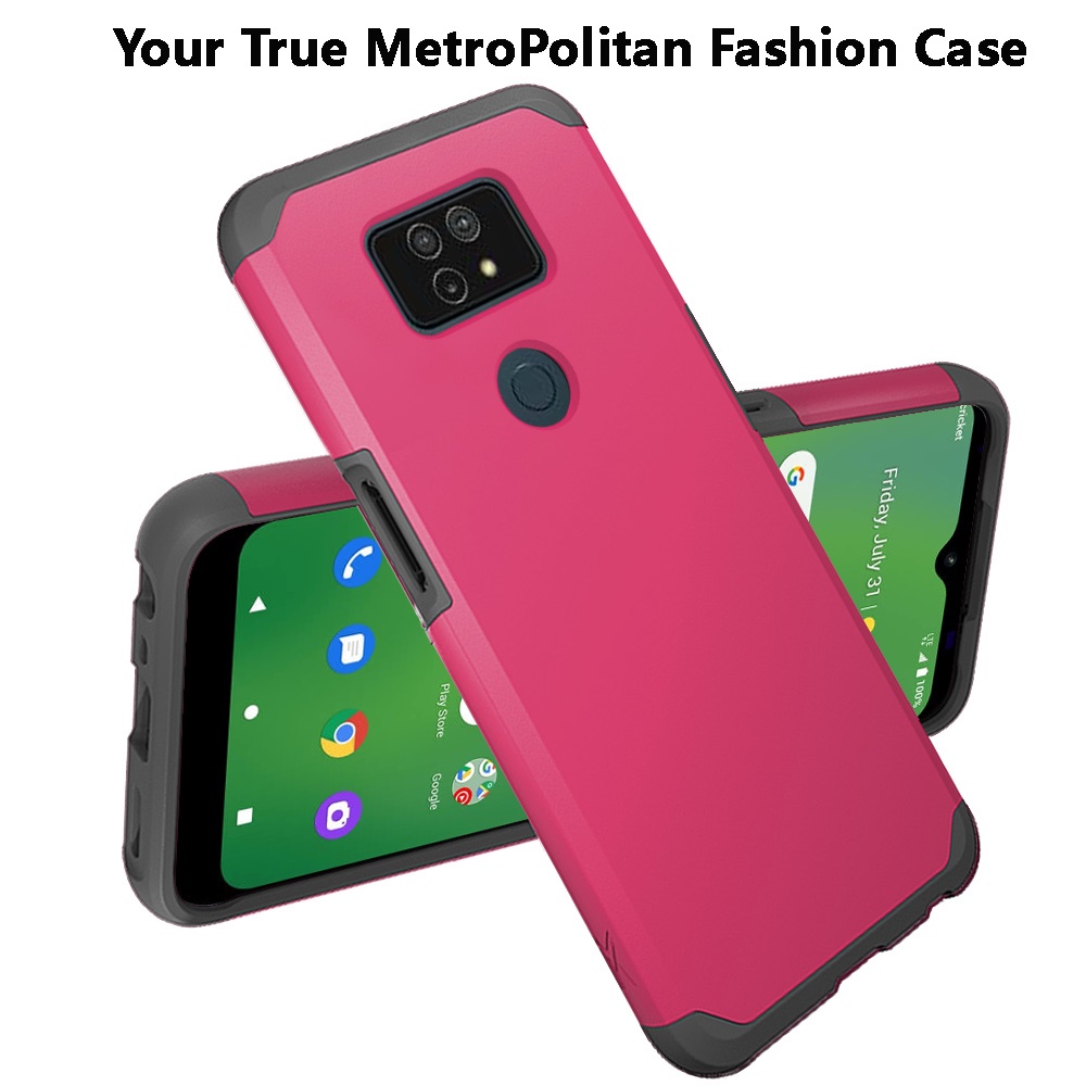 For Cricket Dream 5G Slim Shockproof Hybrid Dual Layer PC + TPU Armor Case Cover - Picture 53 of 65