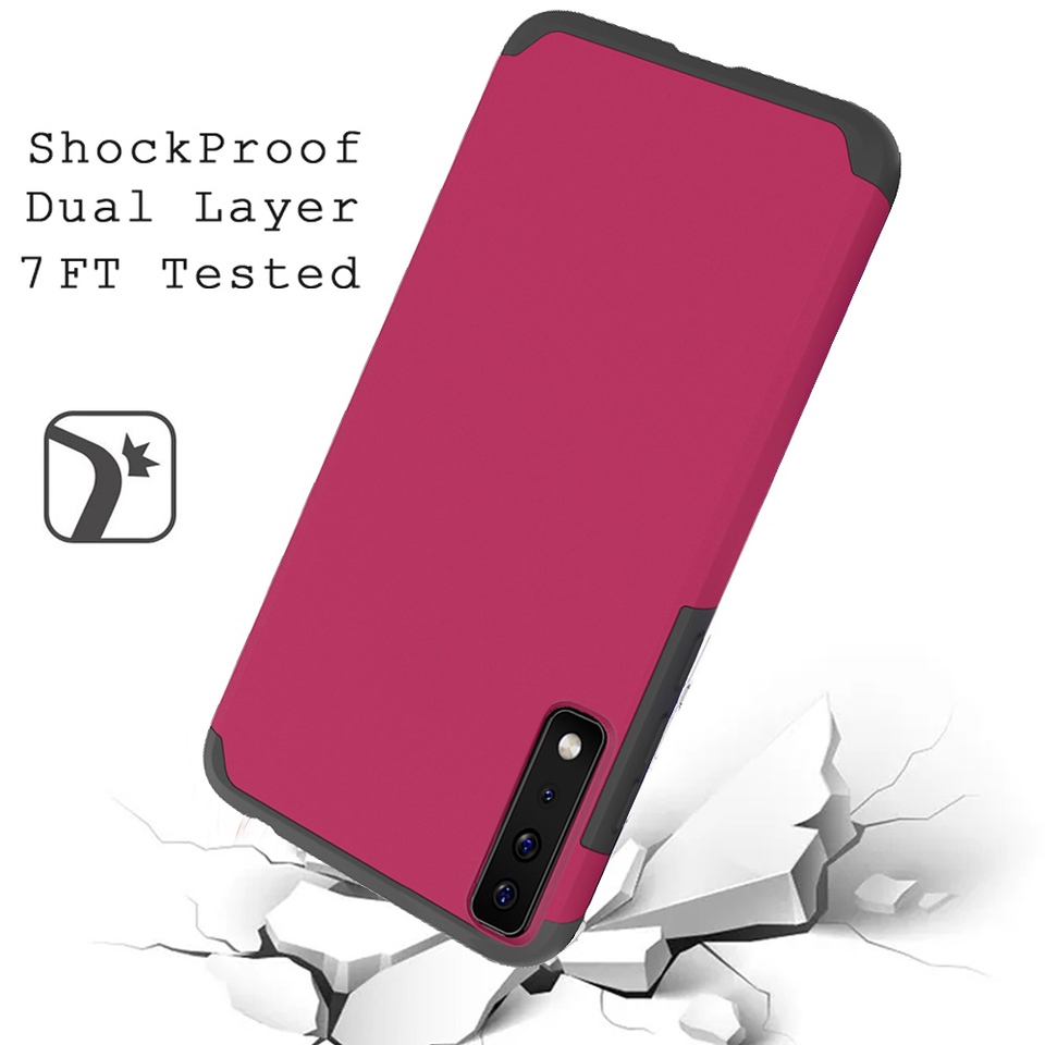 For Cricket Dream 5G Slim Shockproof Hybrid Dual Layer PC + TPU Armor Case Cover - Picture 57 of 65