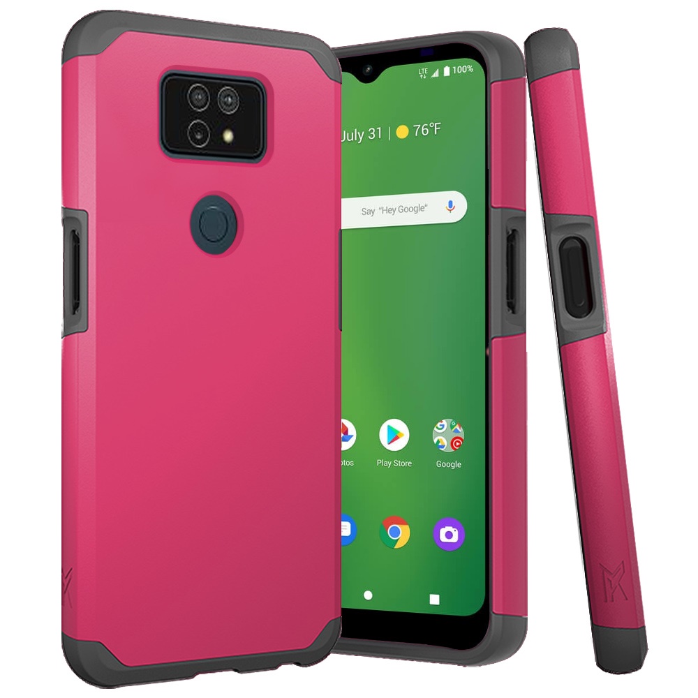 For Cricket Dream 5G Slim Shockproof Hybrid Dual Layer PC + TPU Armor Case Cover - Picture 52 of 65