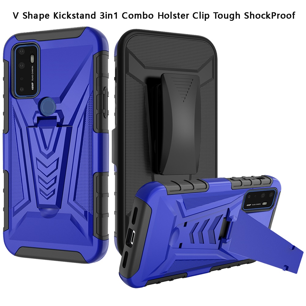 Funda híbrida con clip de cinturón giratorio para Cricket Dream 5G 3 en 1 - Imagen 19 de 29