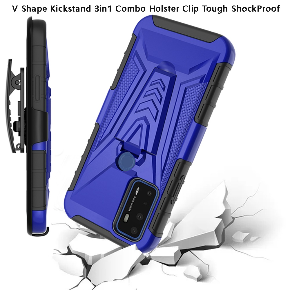 Funda híbrida con clip de cinturón giratorio para Cricket Dream 5G 3 en 1 - Imagen 18 de 29