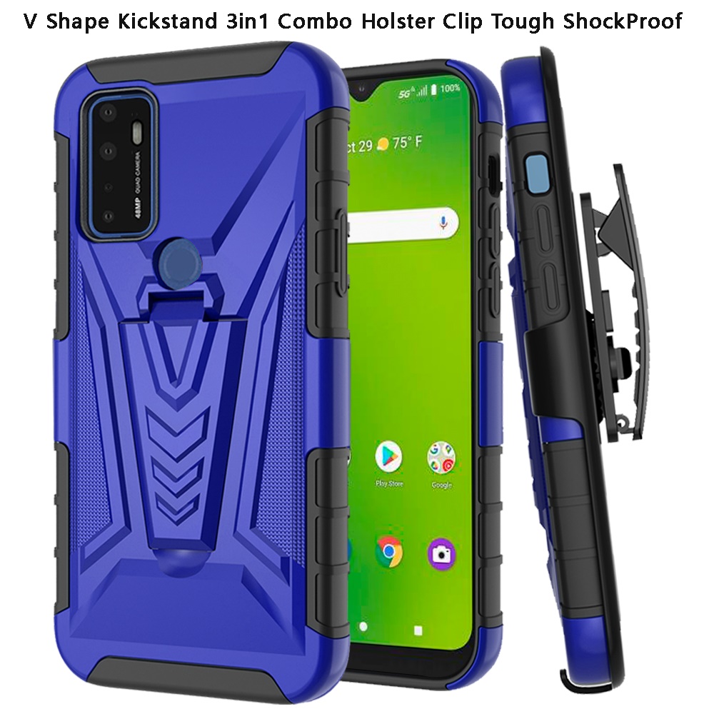Funda híbrida con clip de cinturón giratorio para Cricket Dream 5G 3 en 1 - Imagen 16 de 29