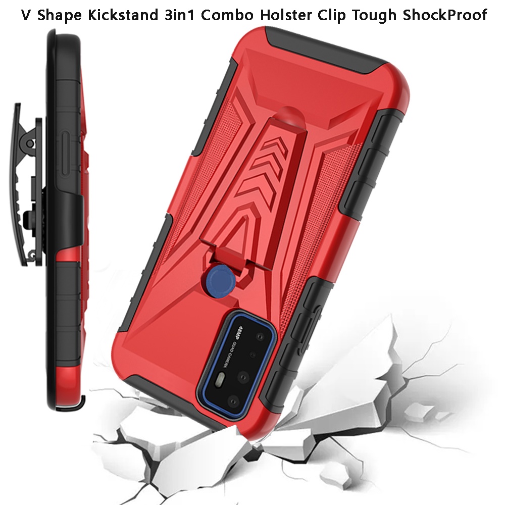 Funda híbrida con clip de cinturón giratorio para Cricket Dream 5G 3 en 1 - Imagen 25 de 29