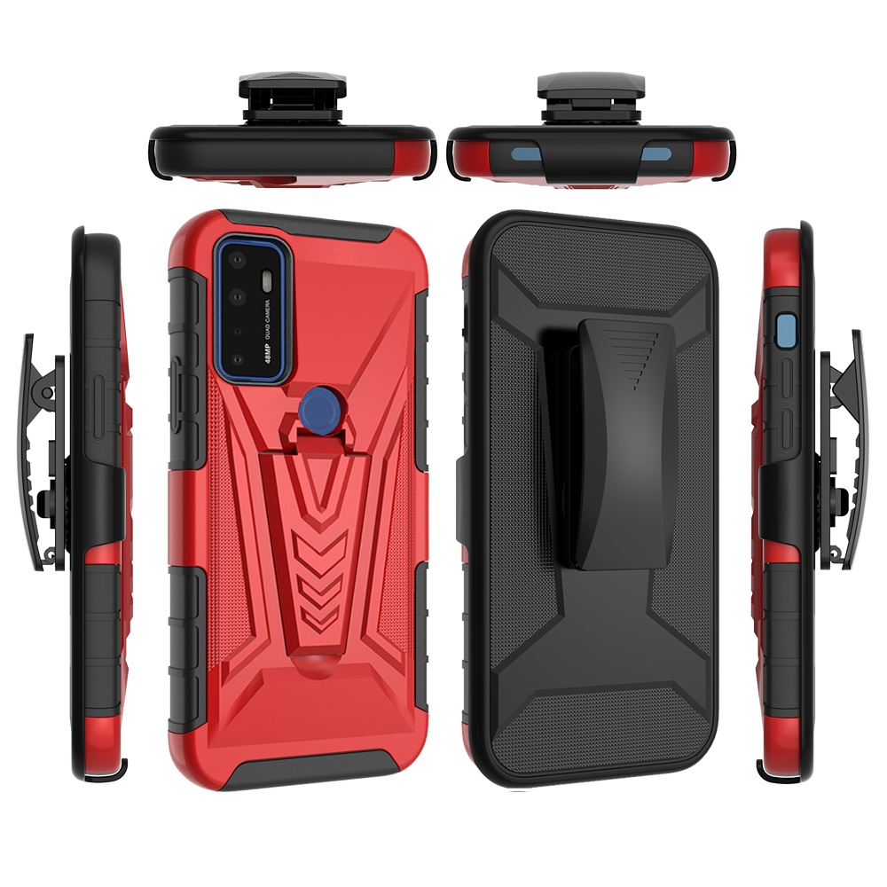 Funda híbrida con clip de cinturón giratorio para Cricket Dream 5G 3 en 1 - Imagen 24 de 29
