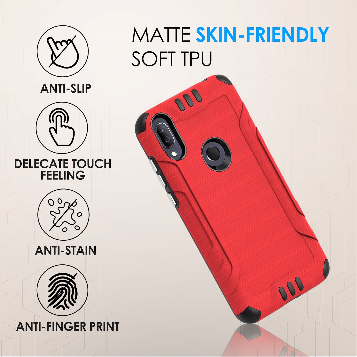 For Samsung Galaxy A15 5G Hybrid Dual Layer Slim Brush Texture TPU Case Cover - 第 8/83 張圖片