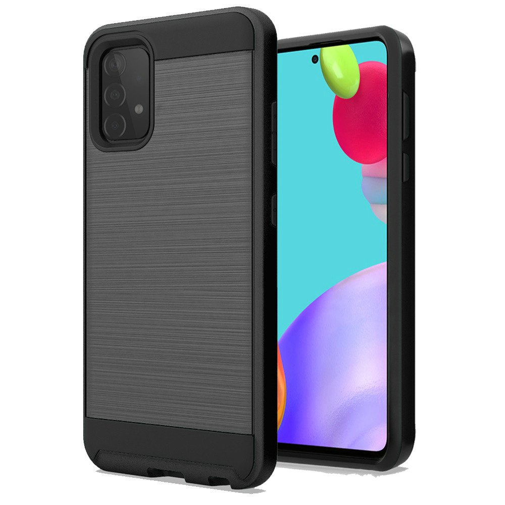 Funda cepillada resistente híbrida de poliuretano termoplástico + cubierta a prueba de golpes para PC para Samsung Galaxy A52 5G - Imagen 12 de 49