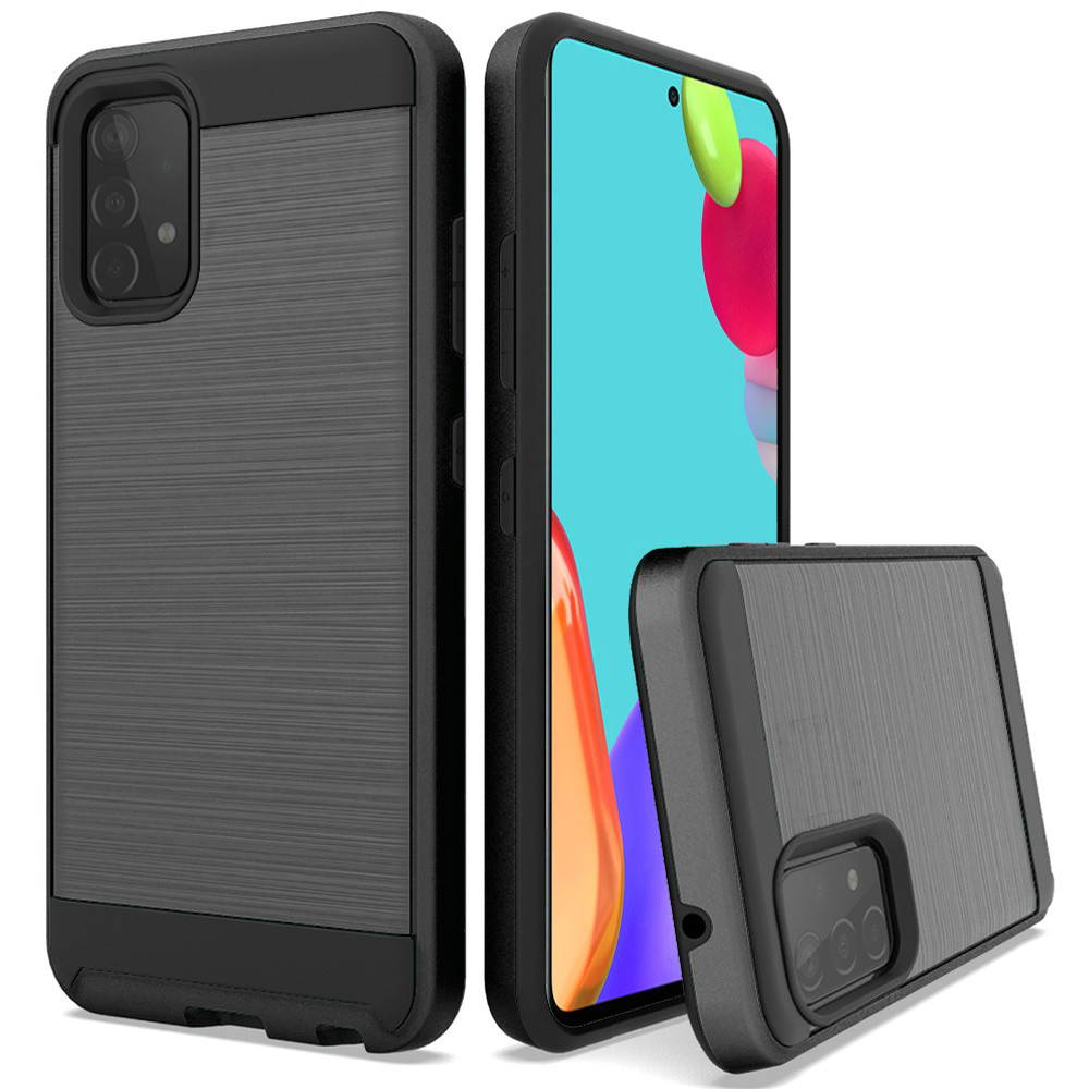 Funda cepillada resistente híbrida de poliuretano termoplástico + cubierta a prueba de golpes para PC para Samsung Galaxy A52 5G - Imagen 11 de 49