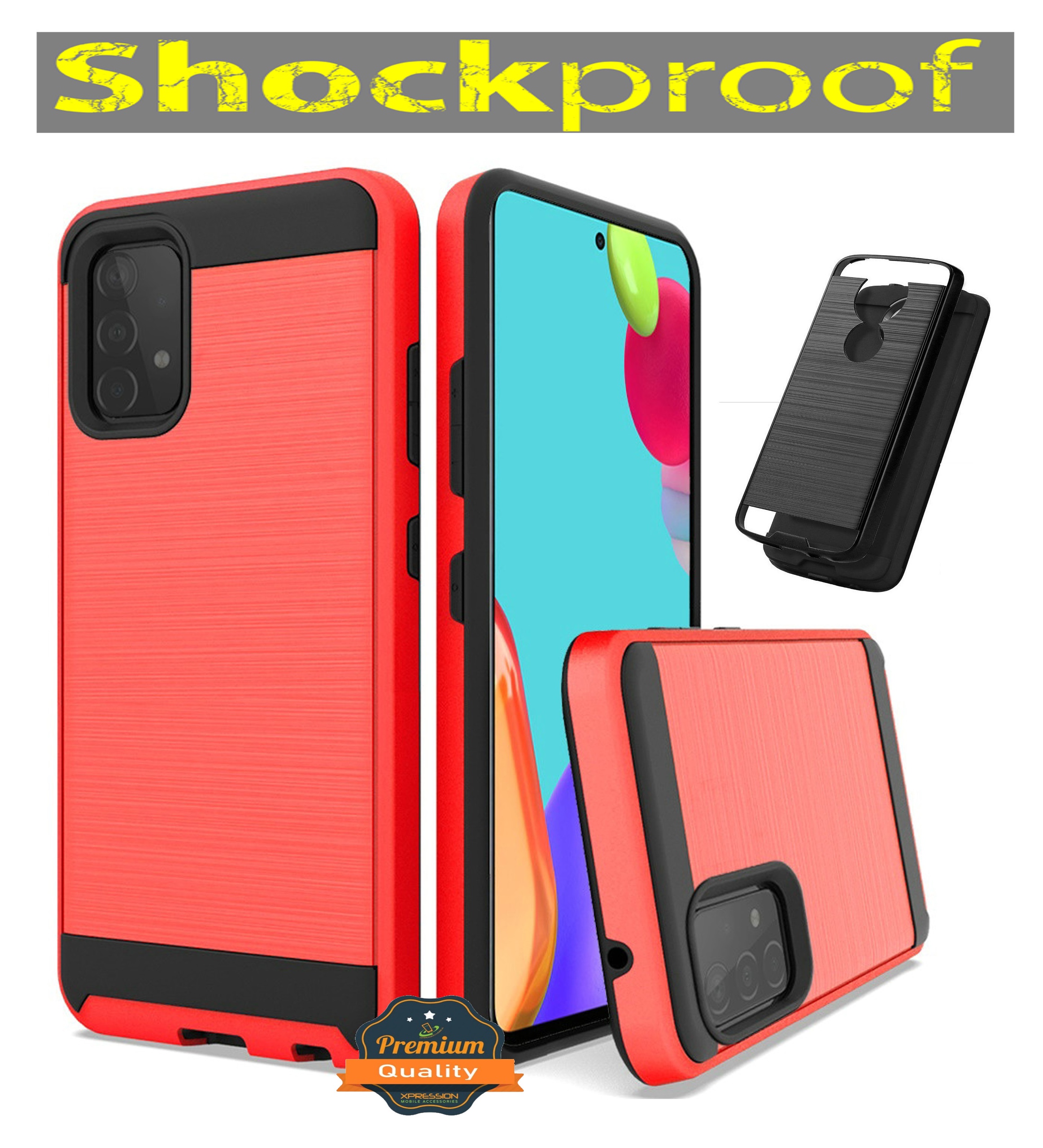 Funda cepillada resistente híbrida de poliuretano termoplástico + cubierta a prueba de golpes para PC para Samsung Galaxy A52 5G - Imagen 26 de 49