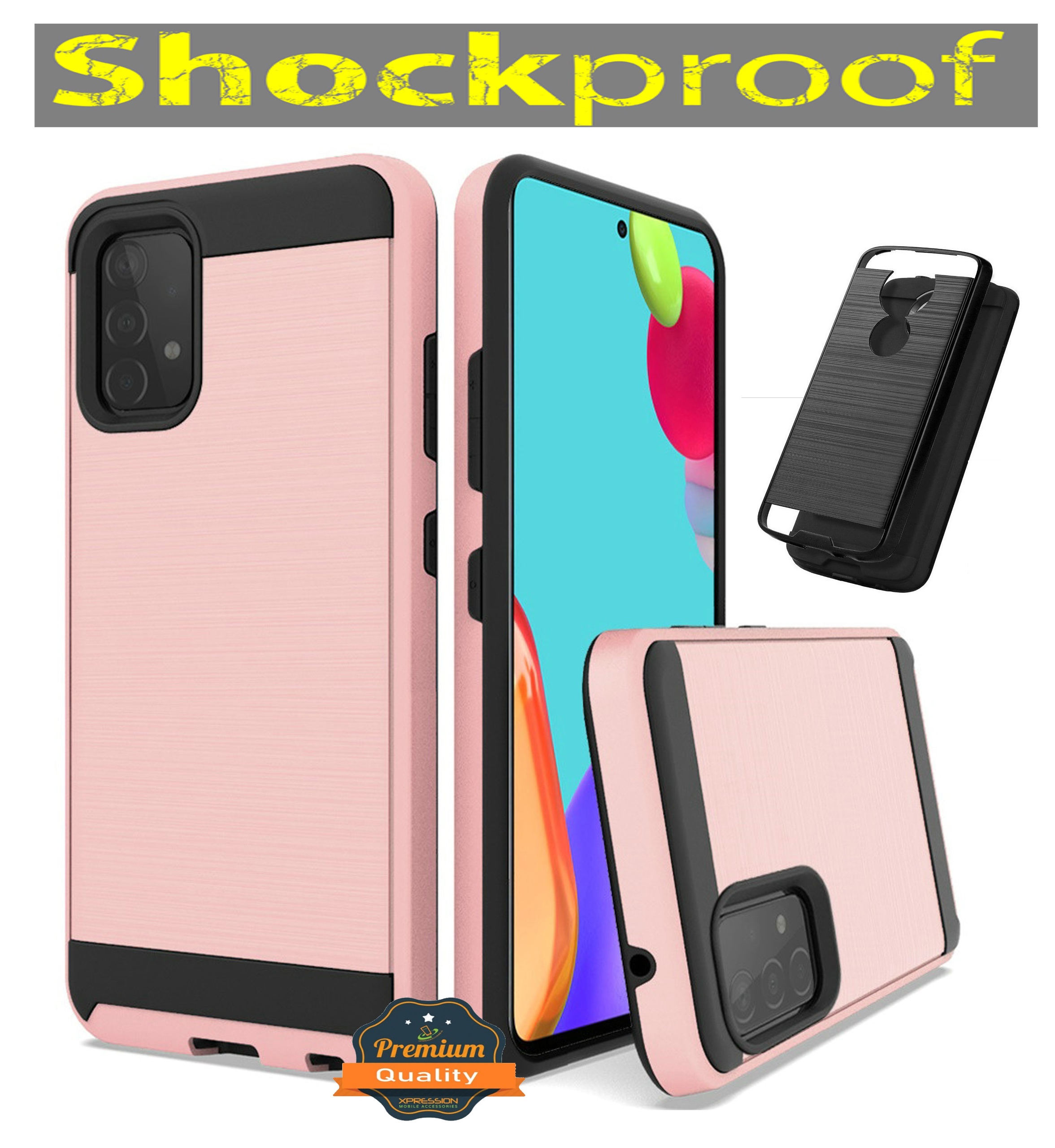 Funda cepillada resistente híbrida de poliuretano termoplástico + cubierta a prueba de golpes para PC para Samsung Galaxy A52 5G - Imagen 34 de 49
