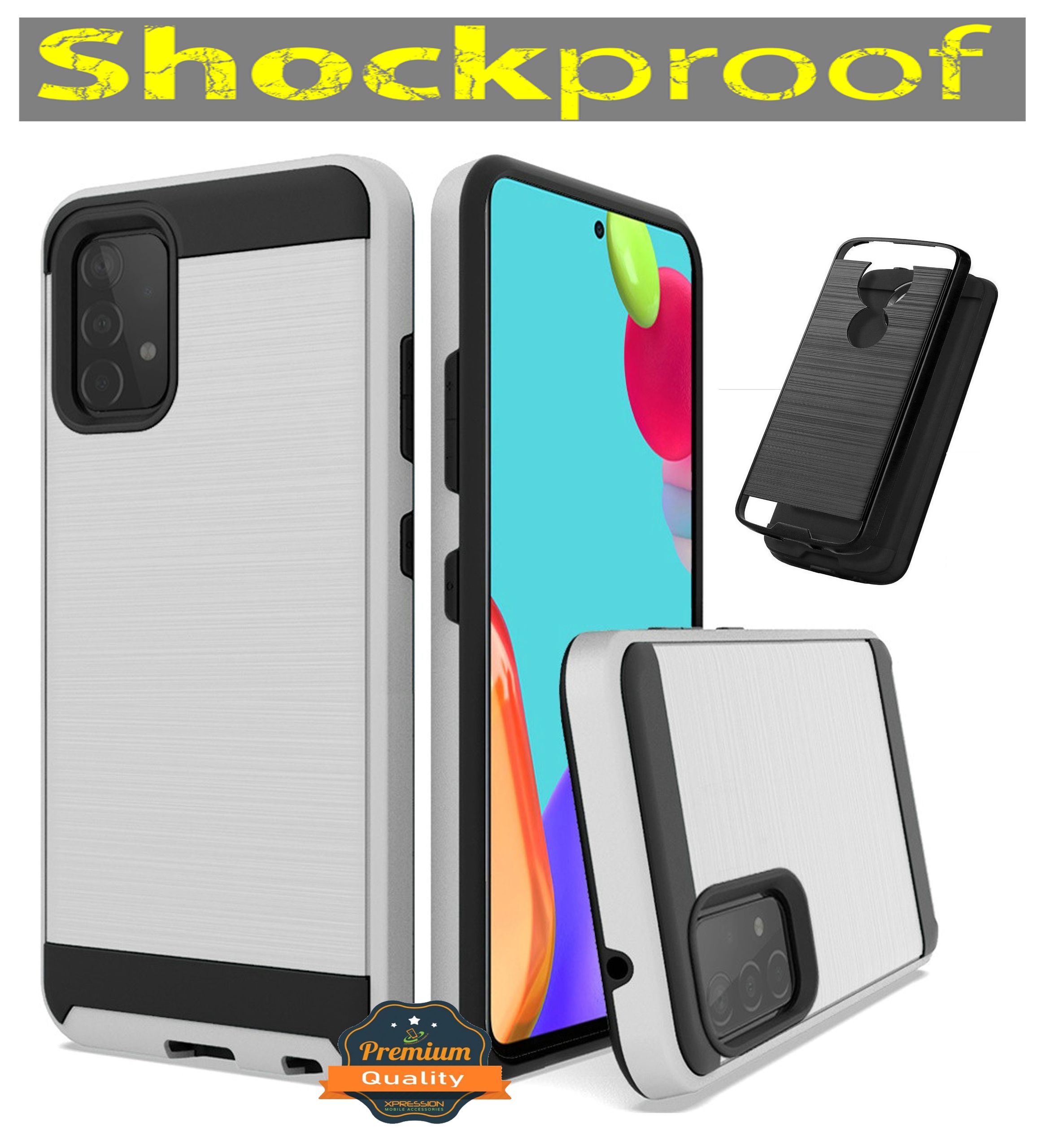 Funda cepillada resistente híbrida de poliuretano termoplástico + cubierta a prueba de golpes para PC para Samsung Galaxy A52 5G - Imagen 42 de 49