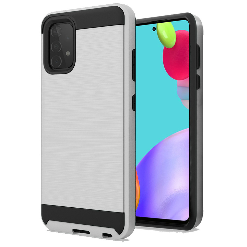 Funda cepillada resistente híbrida de poliuretano termoplástico + cubierta a prueba de golpes para PC para Samsung Galaxy A52 5G - Imagen 46 de 49