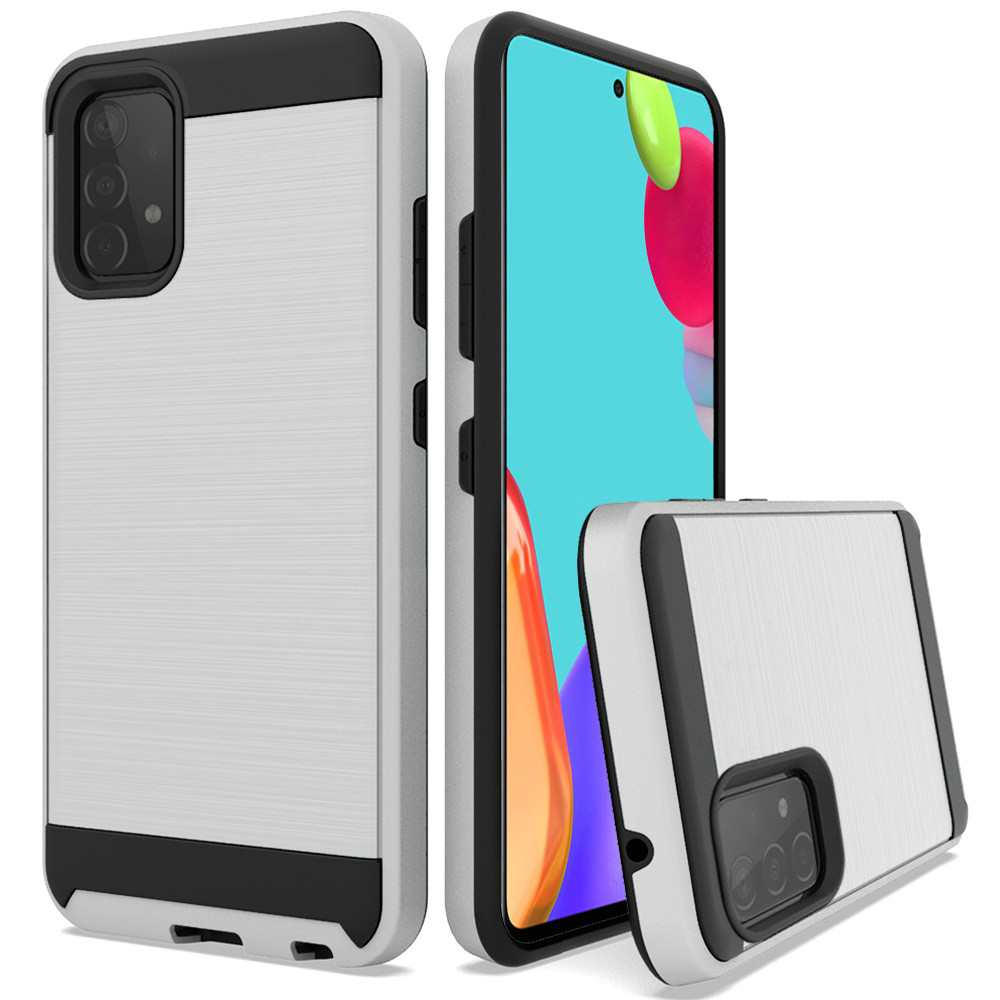 Funda cepillada resistente híbrida de poliuretano termoplástico + cubierta a prueba de golpes para PC para Samsung Galaxy A52 5G - Imagen 43 de 49