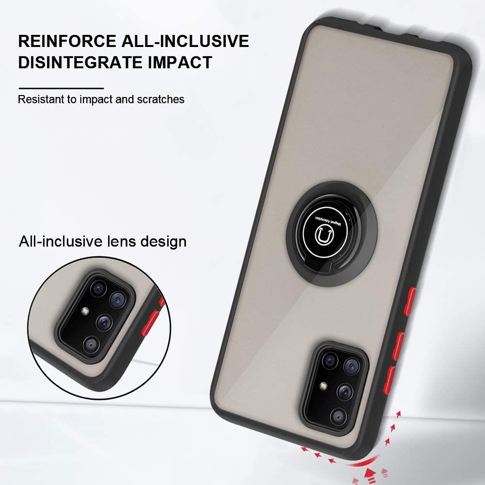 Custodia protettiva ibrida per Samsung Galaxy A53 5G PC TPU anello supporto metallo - Foto 15 di 32