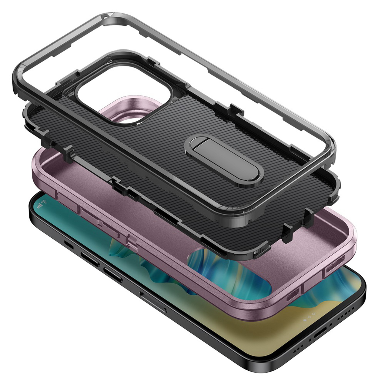 For Samsung Galaxy A53 5G Hybrid Hard PC with Kickstand TPU Rubber Case Cover - Picture 31 of 38