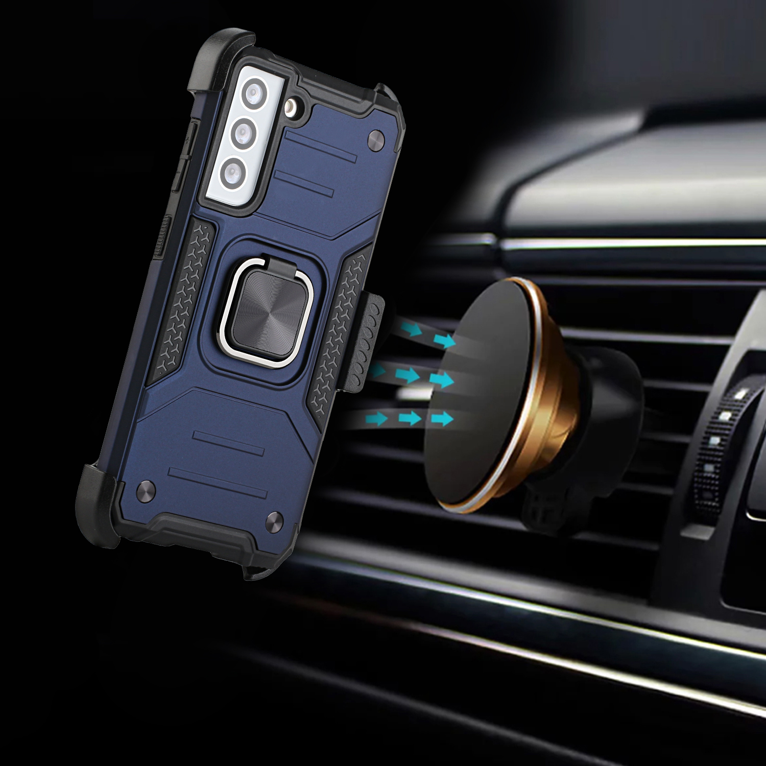 Für Samsung Galaxy S21 FE Fan Edition Holster Armor Hybrid Ring Ständer Hülle Cover - Bild 19 von 25