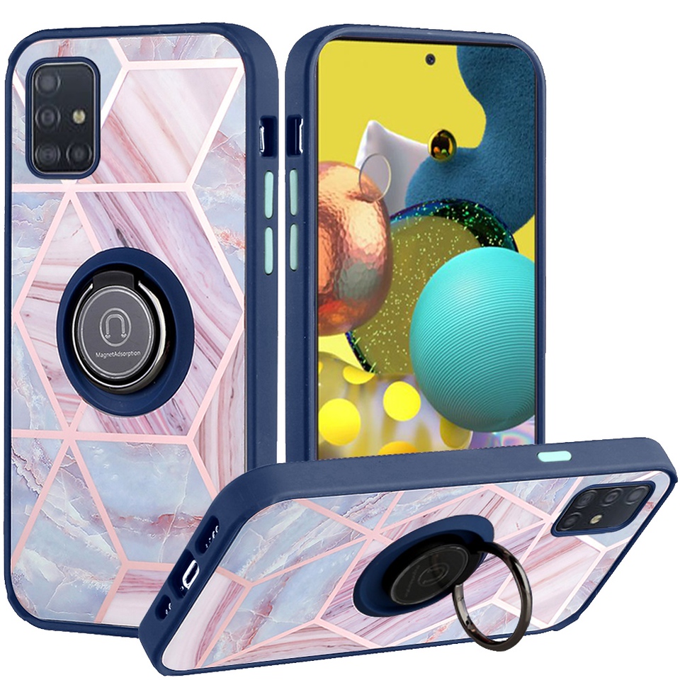 For Samsung Galaxy S21 FE Fan Edition Marble Design Ring Stand Hybrid Case Cover - Picture 18 of 83