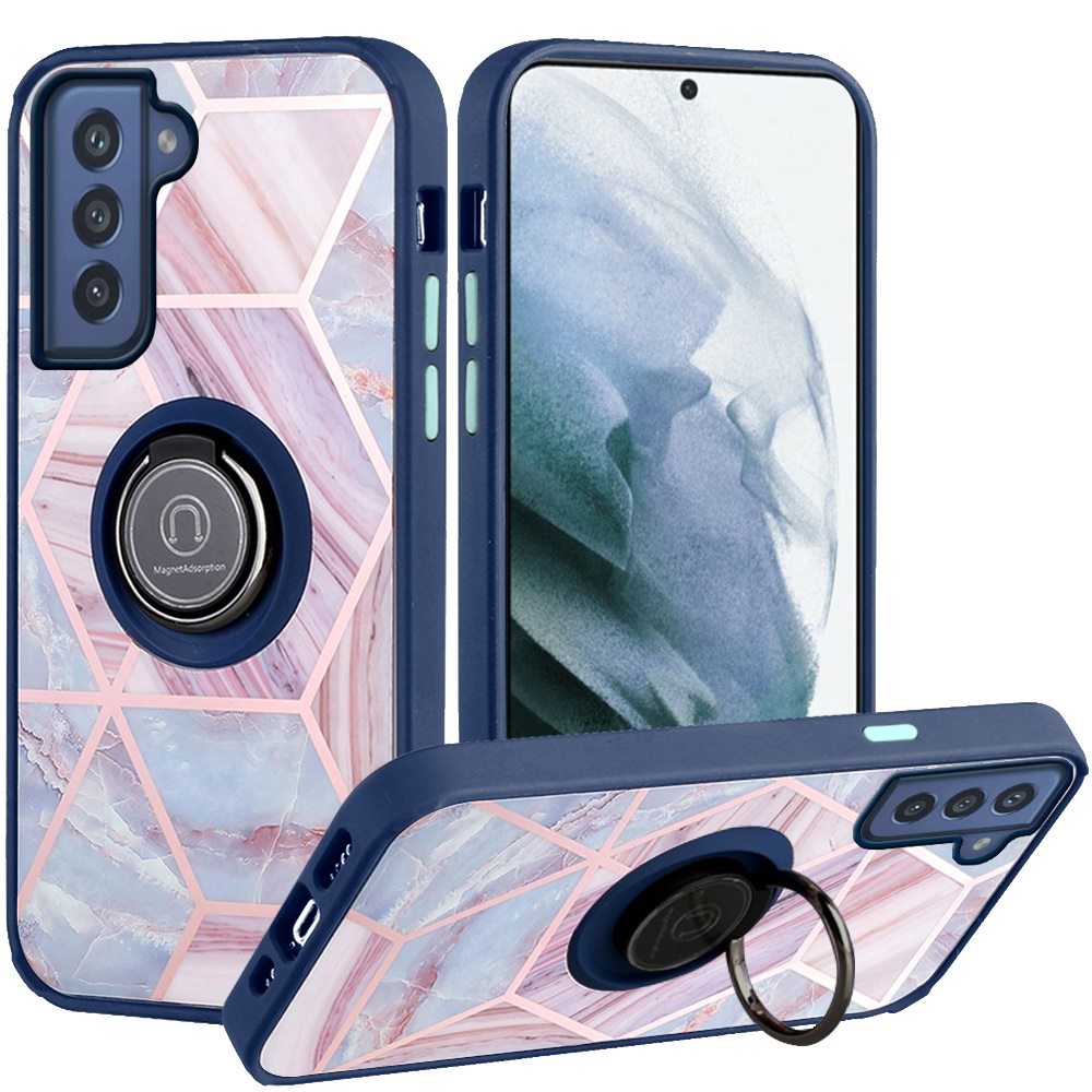 For Samsung Galaxy S21 FE Fan Edition Marble Design Ring Stand Hybrid Case Cover - Picture 12 of 83