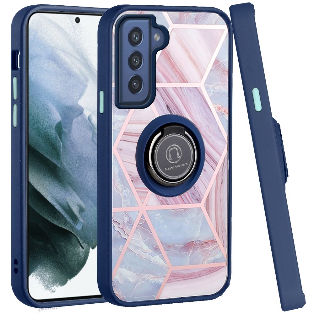 For Samsung Galaxy S21 FE Fan Edition Marble Design Ring Stand Hybrid Case Cover - Picture 11 of 83