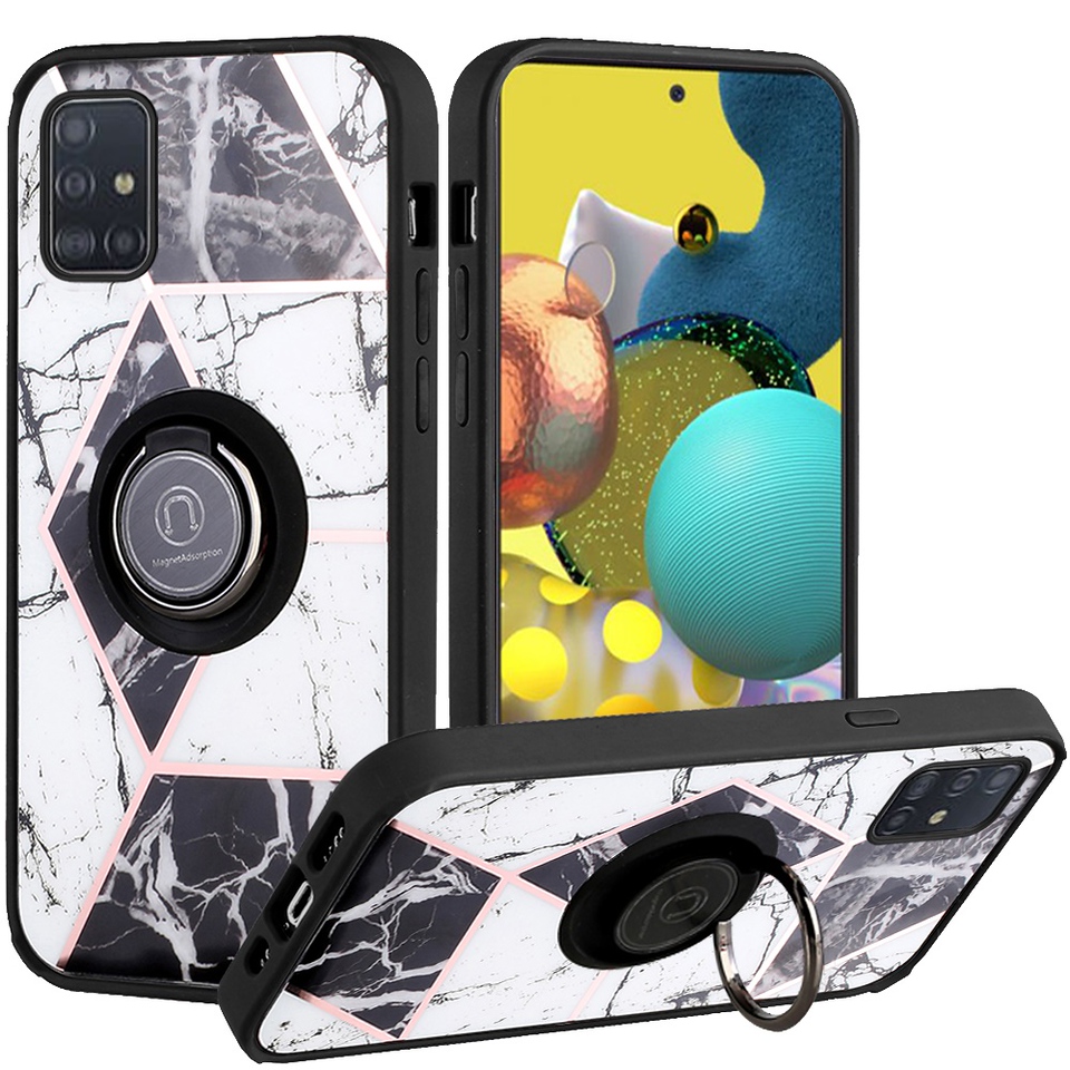 For Samsung Galaxy S21 FE Fan Edition Marble Design Ring Stand Hybrid Case Cover - Picture 27 of 83