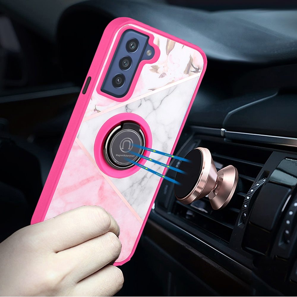 For Samsung Galaxy S21 FE Fan Edition Marble Design Ring Stand Hybrid Case Cover - Picture 31 of 83