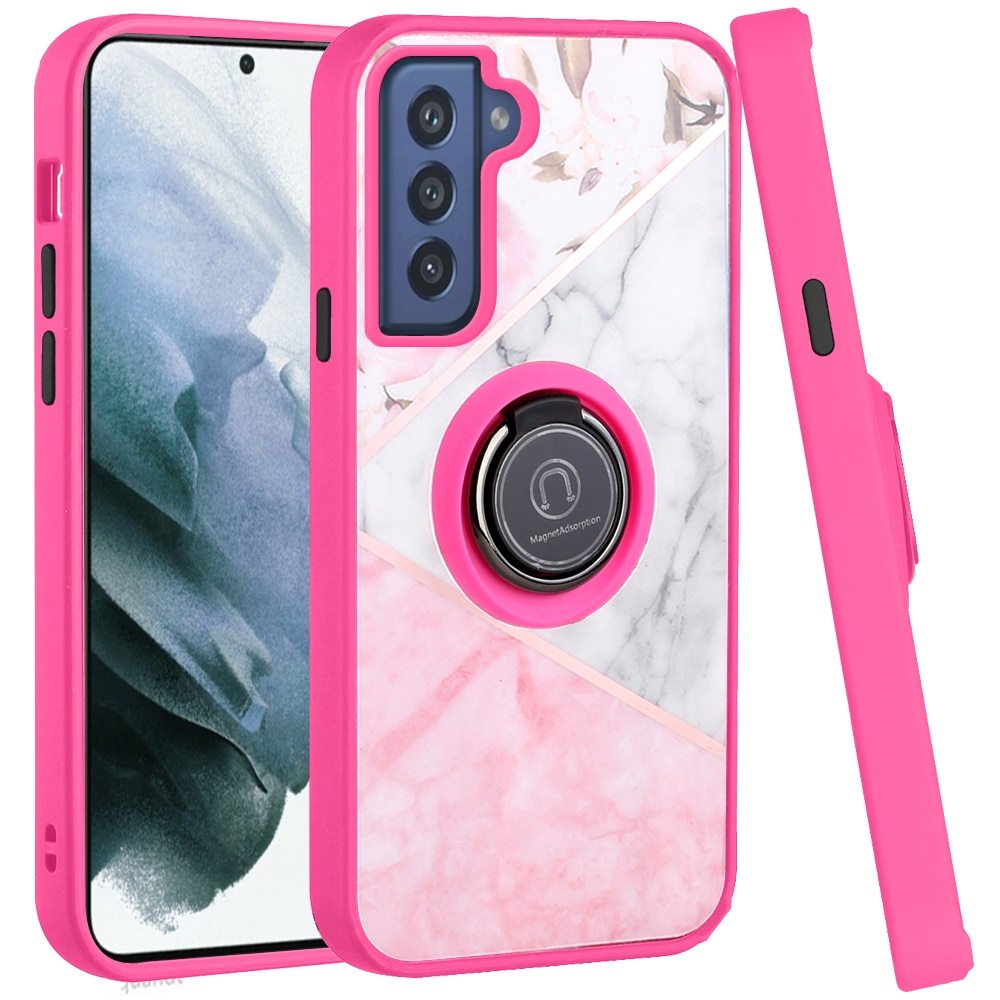For Samsung Galaxy S21 FE Fan Edition Marble Design Ring Stand Hybrid Case Cover - Picture 29 of 83