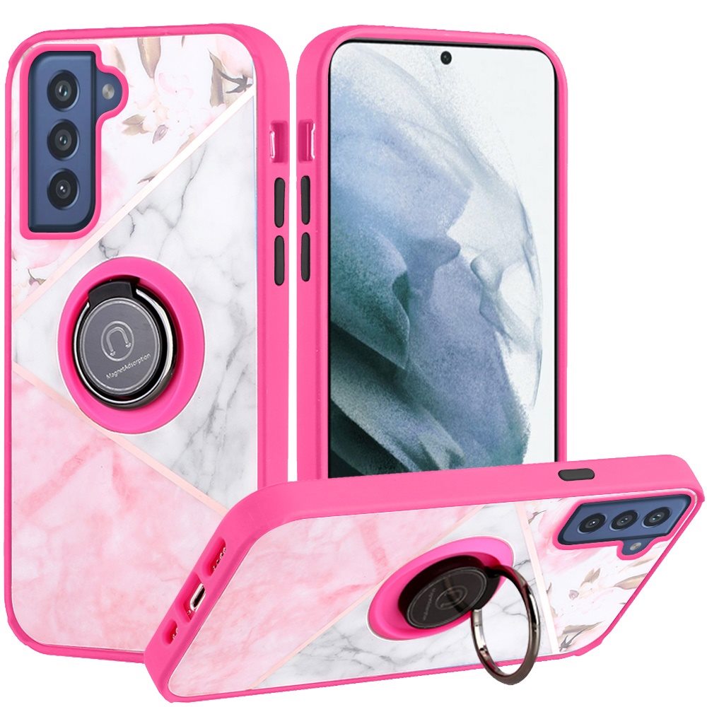 For Samsung Galaxy S21 FE Fan Edition Marble Design Ring Stand Hybrid Case Cover - Picture 30 of 83