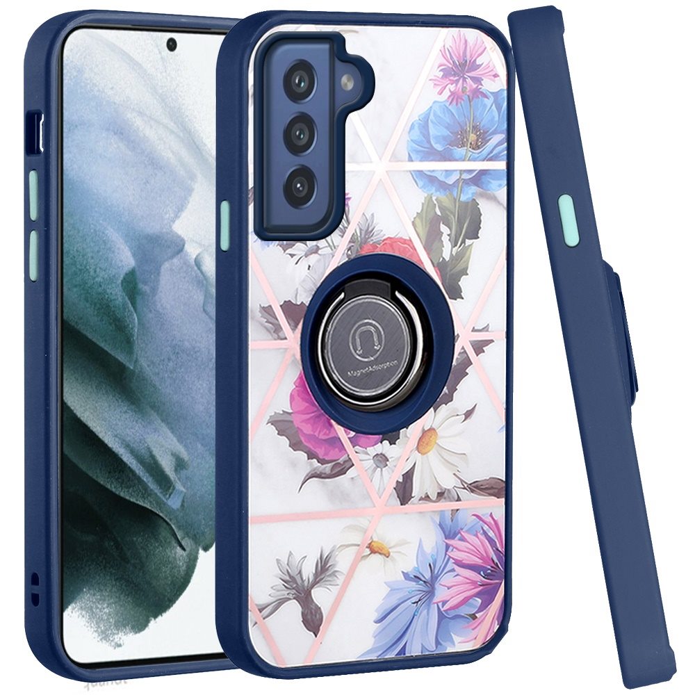 For Samsung Galaxy S21 FE Fan Edition Marble Design Ring Stand Hybrid Case Cover - Picture 38 of 83