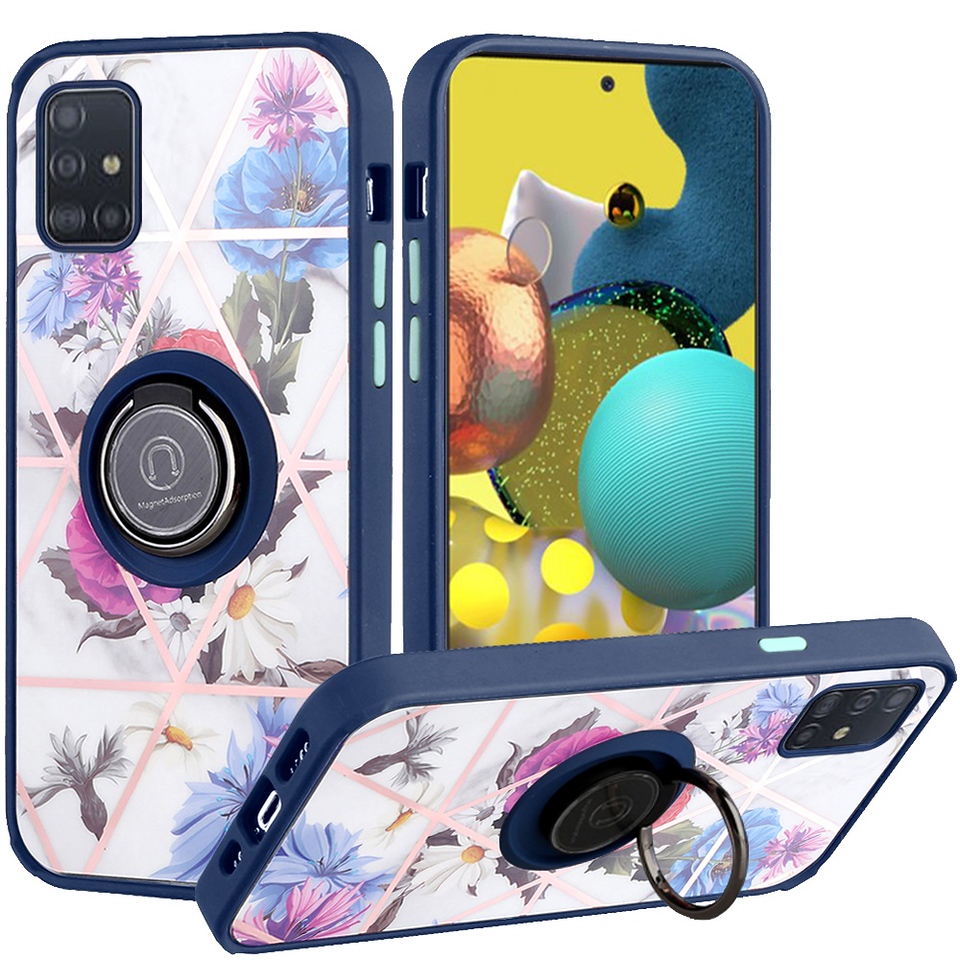 For Samsung Galaxy S21 FE Fan Edition Marble Design Ring Stand Hybrid Case Cover - Picture 45 of 83